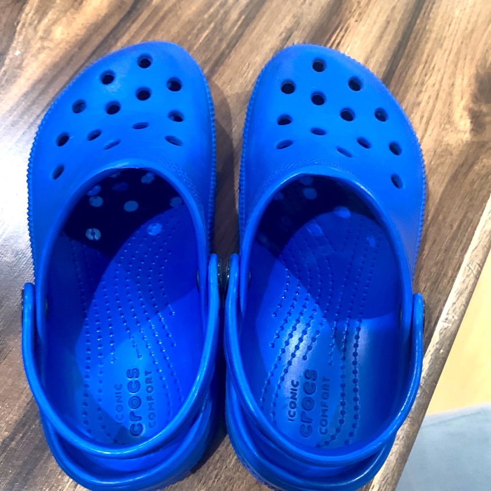 Boys blue crocs size 13 - good shape